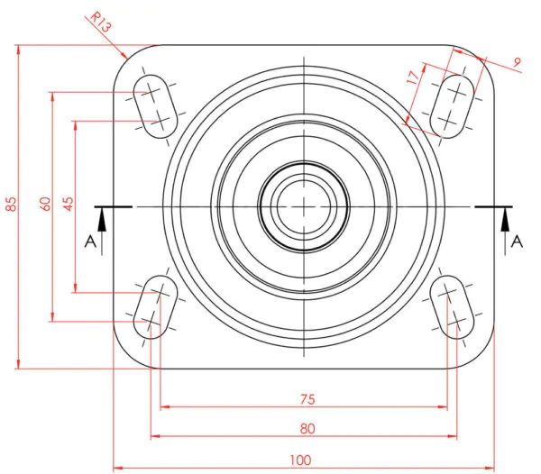 Жаростойкая колёсная опора 3302-BBB-100